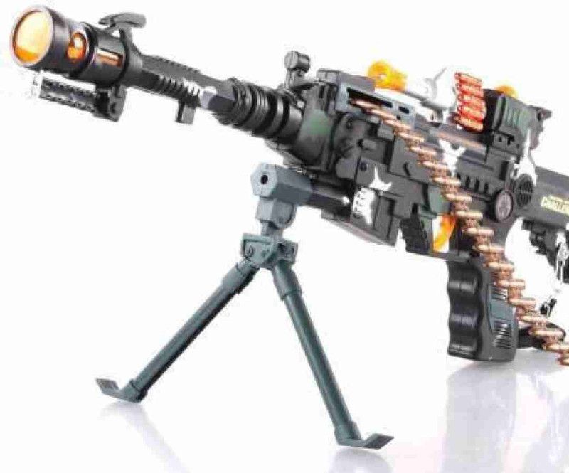 Excellence toys 5 Musical Army Style Toy Gun For Kids With Music, Lights And Laser Light Guns & Darts  (Black)
