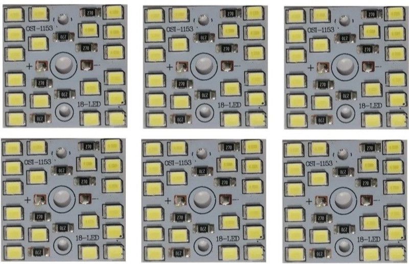 ROOPREKHA 6 Pcs 12 Volt DC 9 watt Direct on Board Led Bulb Raw Materials White Color Light Electronic Hobby Kit