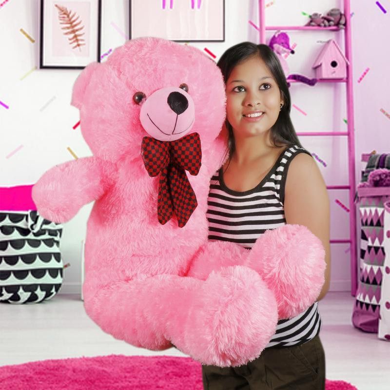 Star Enterprise Pink Soft Toy Stuffed Long Lovable / Huggable 5 Feet Premium Quality Teddy Bear for Anniversary, Valentine, Birthday Gift - 150 cm  (Pink)
