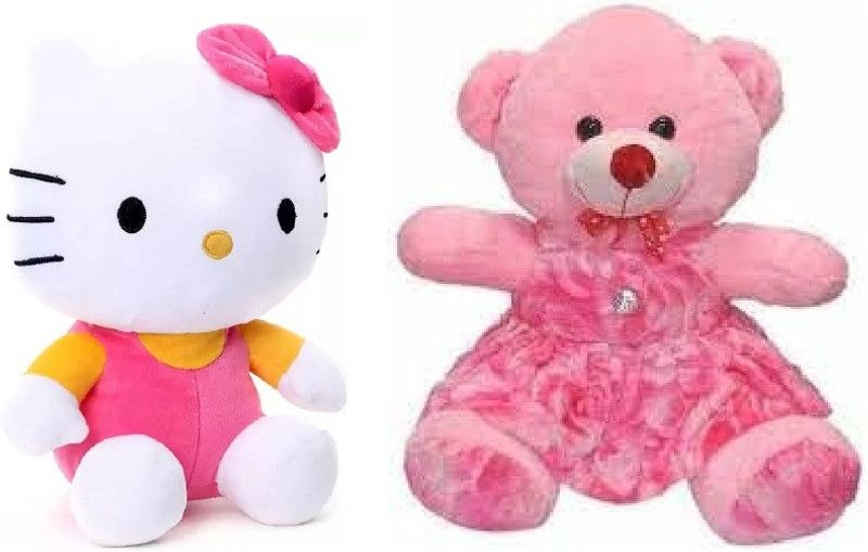 ZOOMINO Special Combo in Low Budget For Kitty & Doll In Children,Friend Gift Teddy - 25 cm  (Pink)