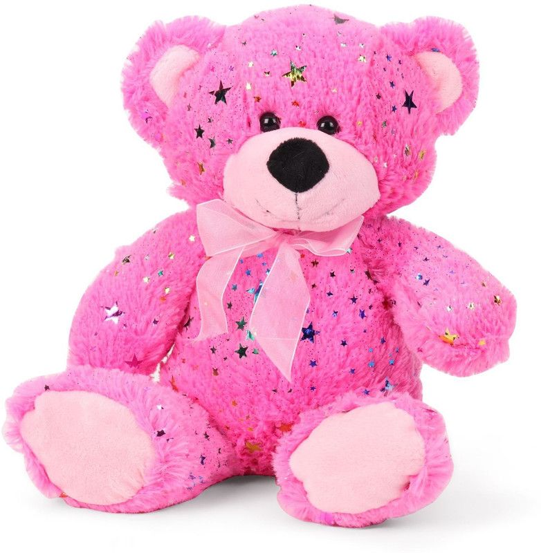 Starwalk Bear Plush Pink Color with Bow 25cm - 25 cm  (Multicolor)
