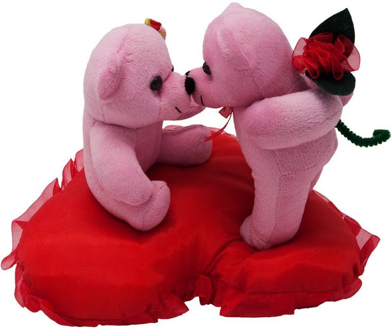 PI World Valentine Kissing Couple Pink On Heart - 20 cm - 20 cm  (Green)