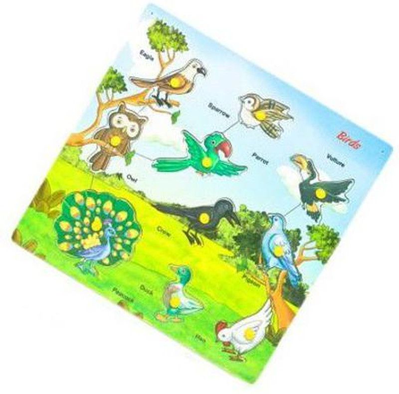 Haulsale Premium Quality Wooden Jigsaw Puzzle Toy - Birds - Learning & Educational Gift for Kids (1 Pieces)  (Multicolor)