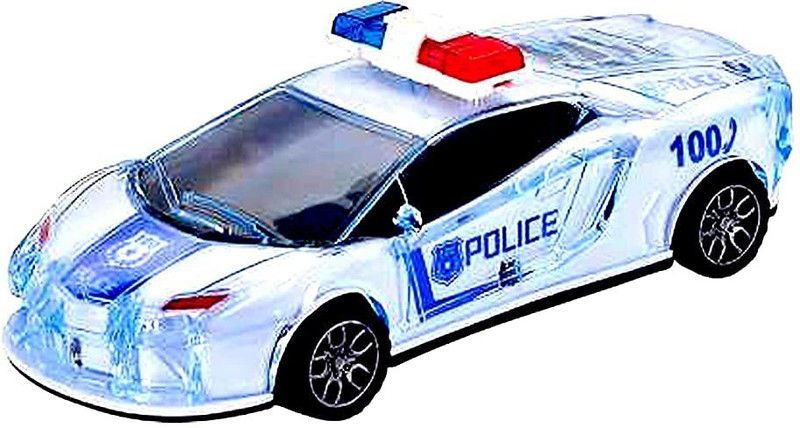 M S FASHION Police Super 3D Car with Lights Friction Music and Siren Sound Colorful Dazzling  (MULTICOLOR, Pack of: 1)