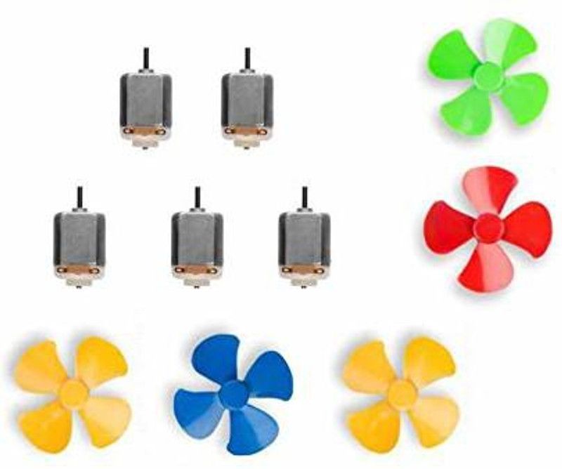 Sheny 3V to 9V DC Flat Small Size Toy Motor + Multi Color 10 Pcs Toy Motor Fan Motor Control Electronic Hobby Kit  (Multicolor)