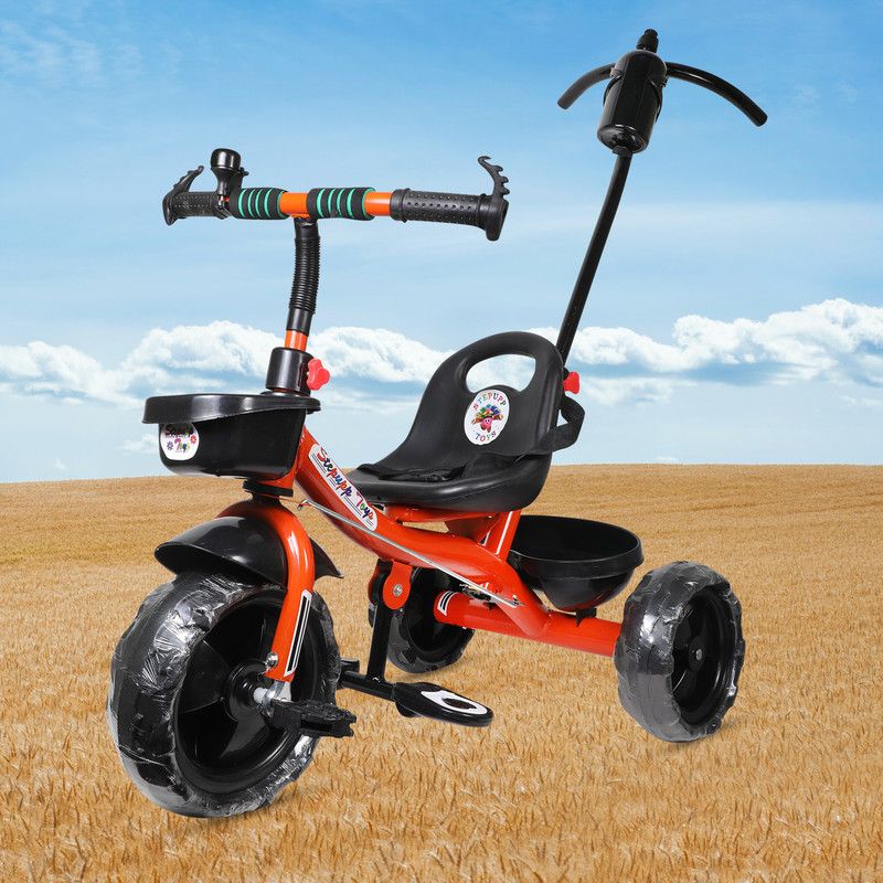 Stepupp STP G ORANGE HANDLE BACK AND FRONT BASKET FOR KIDS-07 Tricycle  (Orange)