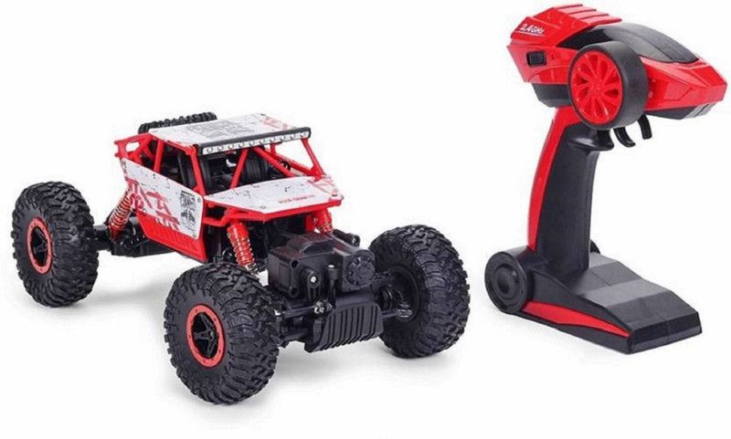 Amazia Rock Crawler (1:18 Scale) Remote Control Rechargeable Monster Car with Four Wheel Drive for kiddz.  (Multicolor)