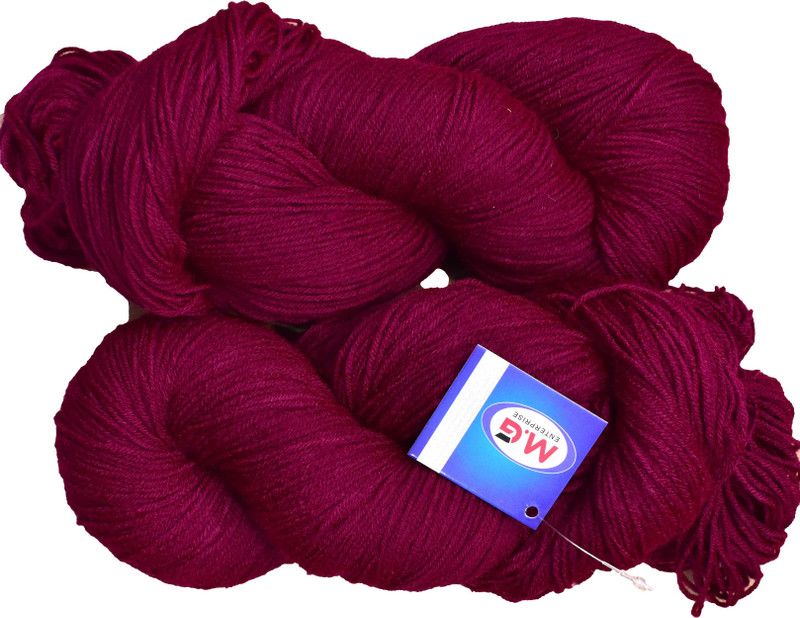 KNIT KING Tin Tin Magenta (200 gm) Wool Hank Hand knitting wool / Art Craft soft fingering crochet hook yarn, needle knitting yarn thread dyed