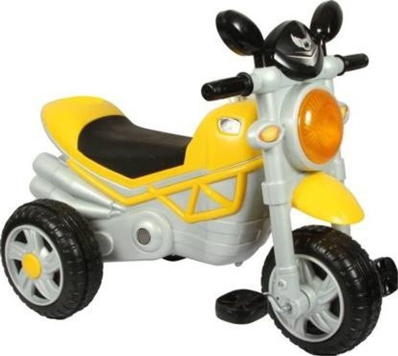 Jyoti Bullet Rider with Light/ Kids Bike for 1 to 4 Years Boys/Girls Toys/ Baby rideons/ trikes/Tricycle/Best Birthday Gift for Kids bullet Tricycle yellow Tricycle  (White, Yellow)