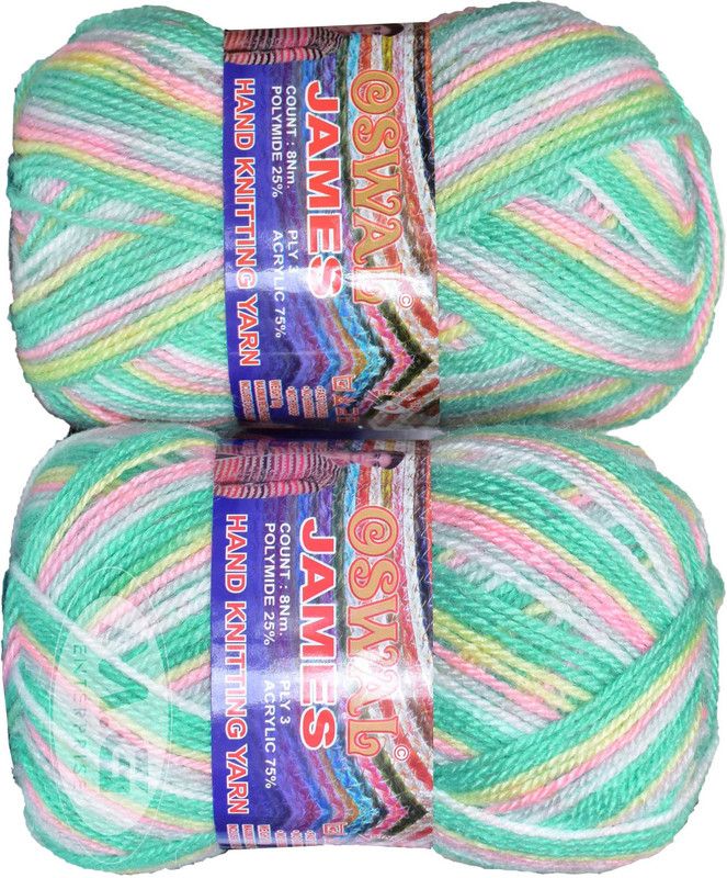 Simi Enterprise Oswal James Knitting Yarn Wool, Sea Green Ball 200 gm Best Used with Knitting Needles, Crochet Needles Wool Yarn for Knitting. By Oswa T SM-UU