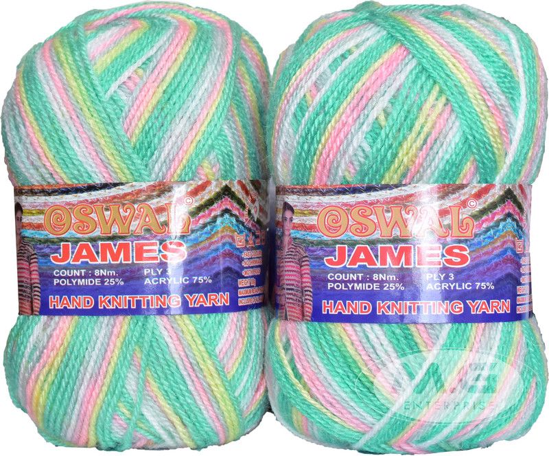 Simi Enterprise Oswal James Knitting Yarn Wool, Sea Green Ball 700 gm Best Used with Knitting Needles, Crochet Needles Wool Yarn for Knitting. By Oswa Y SM-ZZ