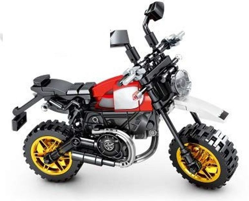 TMG DIY Bike Motor Techinque Motorcycle Building Bricks Building Blocks for Kids (212 pcs)  (Multicolor)