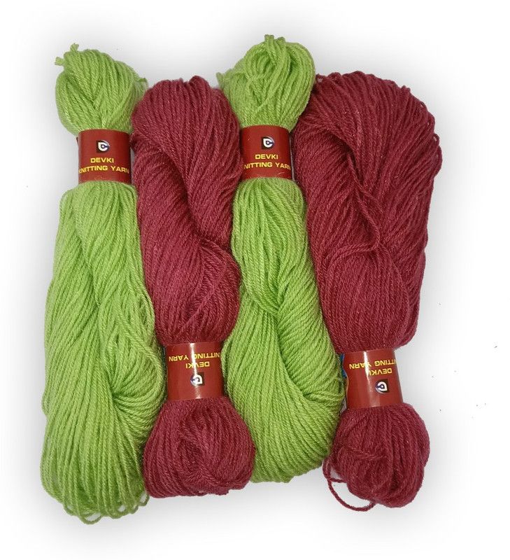 devki knitting yarn PACK OF 200 gm YARN . PEAR & MULBERRY COLOR .