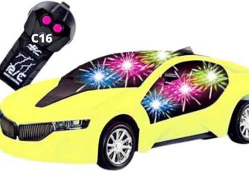 SNM97 Wireless Remote Control Fast Modern Car With 3D Light CAR_RC_SNM18  (Yellow)