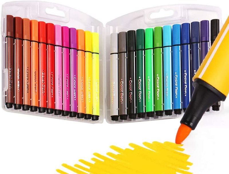 Pulsbery Felt Tip Nib Sketch Pens (Set of 24, Multicolor)