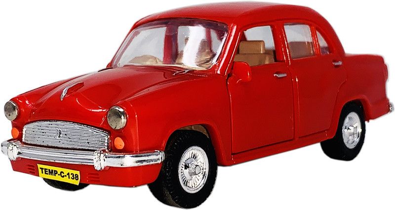 Giftary 1 Small Size Made From Plastic Indian Automobile Vintage Ambassador Car Toys For Kids|Children Playing Toys|Use As ShowPiece|  (Red, Pack of: 1)