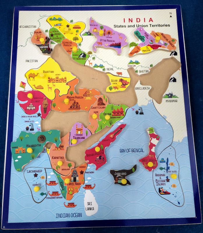 Soaring india With Capitals letter maps Learn India States Along With Their Capitals and Fun Facts- Fun Jigsaw puzzle- Educational Toy For Kids Above 5 Years  (29 Pieces)