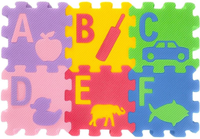 MIND AND MORE Eva foam Multicolor capital alphabet with picture ipuzzle  (1 Pieces)