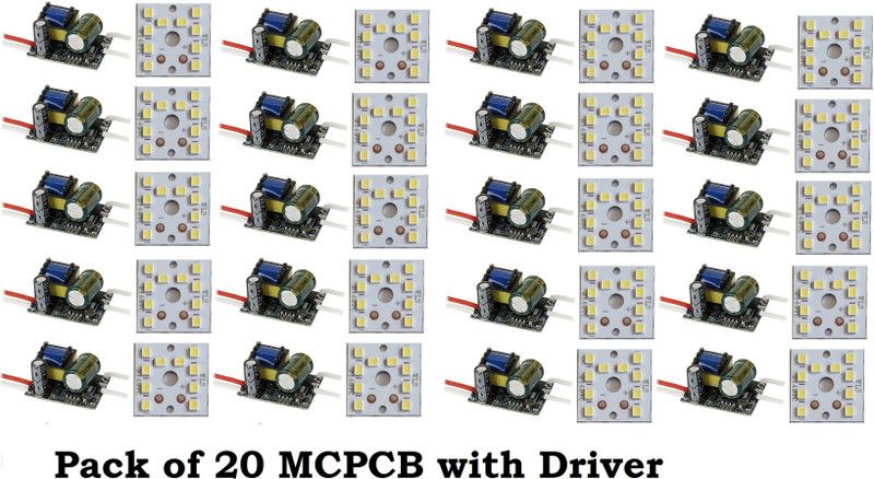 Republic PACK OF 20 Raw Material for led bulb comes with McPcB AND 9W, WHITE LED HPF DRIVER Electronic Components Electronic Hobby Kit