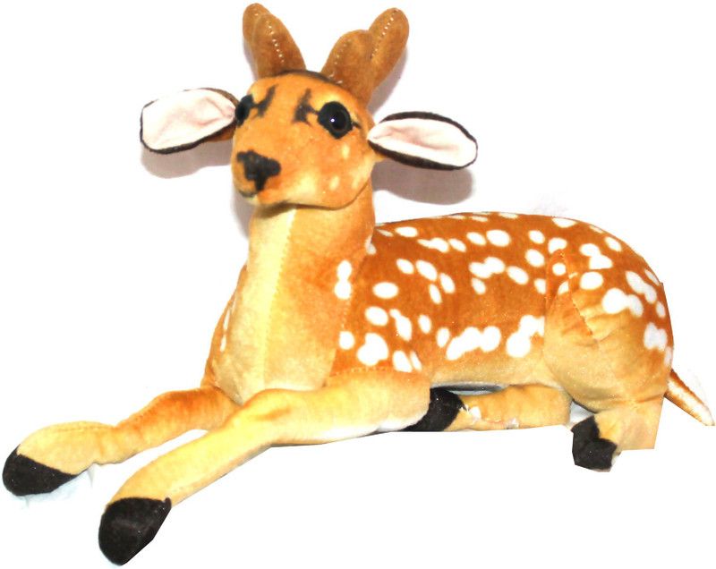 NaaZ cute sitting deer stuffed soft plush toy kids medium (50cm) - 32 cm  (beigh and brown)