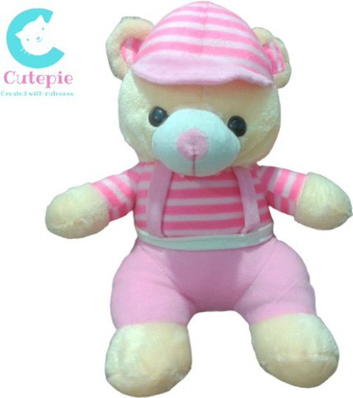 Cutepie T-Shirt Teddy Bear 45 Cm Washable & Ultra Soft Premium Quality For Kids - 45 cm  (Pink, White)