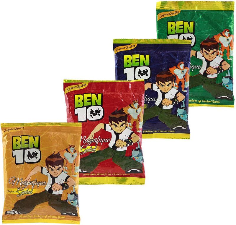 DEALbindaas Ben 10 Holi Herbal Gulal 400Gms Pack Licensed Product(4 Pack of 100 Gms) Water Gun  (Multicolor)