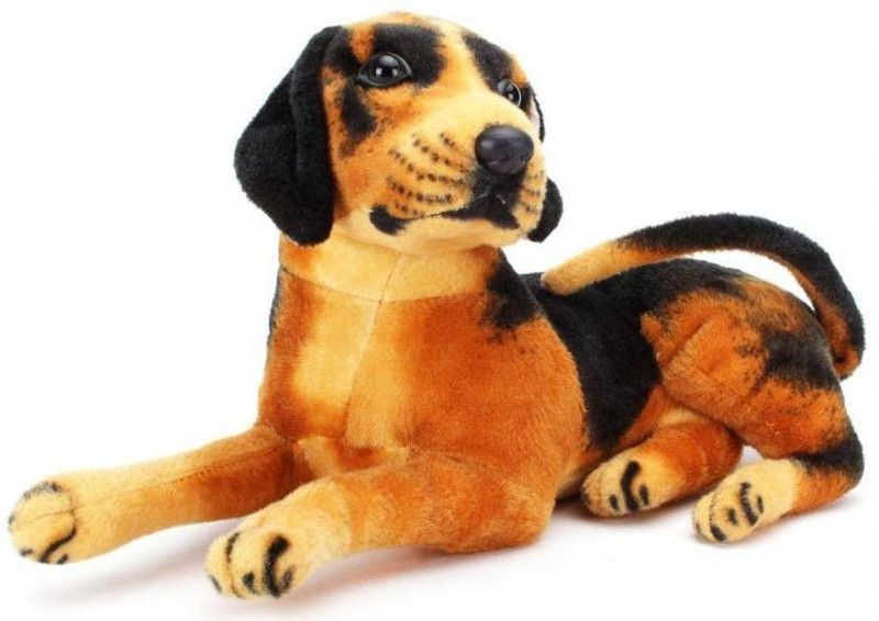 ParvCart Sitting Dog Stuffed Soft Plush Toy - 36 cm  (Multicoloue)