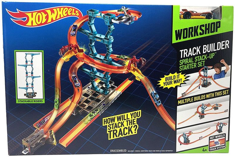 HOT WHEELS Track Builder Spiral Stack Up Track Set  (Multicolor)