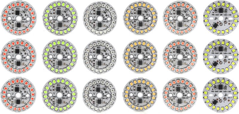 SAMAES 18 Pics 9W Multicolor LED Bulb Raw Material Direct On Board MCPCB Light Electronic Hobby Kit