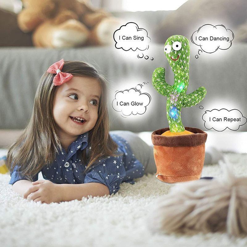 MOOZICO Dancing Talking Cactus with LED Lights & Recording Function toy for kids  (Green)