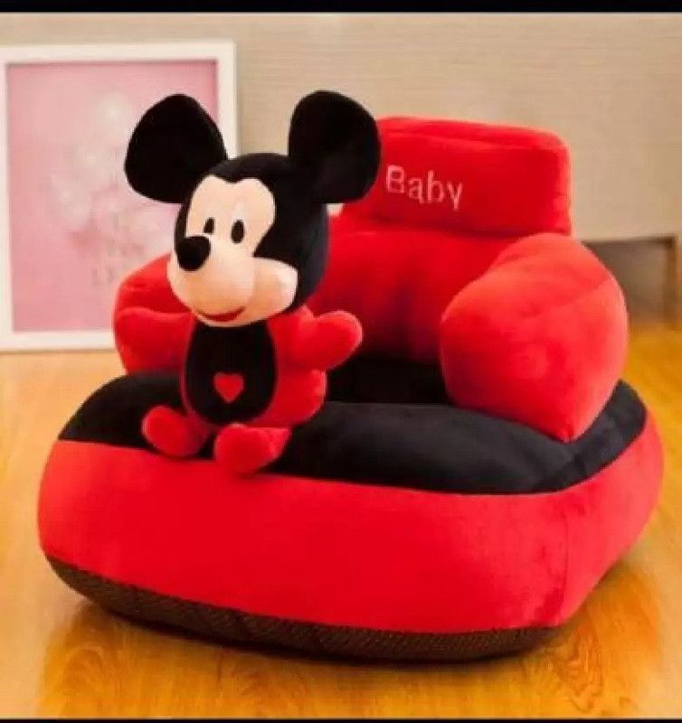 Kiddie Castle Cute Baby Micky Face Shape Soft Cushion Baby Sofa Height - 45 cm  (Multicolor)