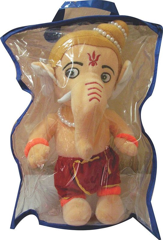 Babyjoys Lord Ganesha Soft Toy - 8 cm  (creem)