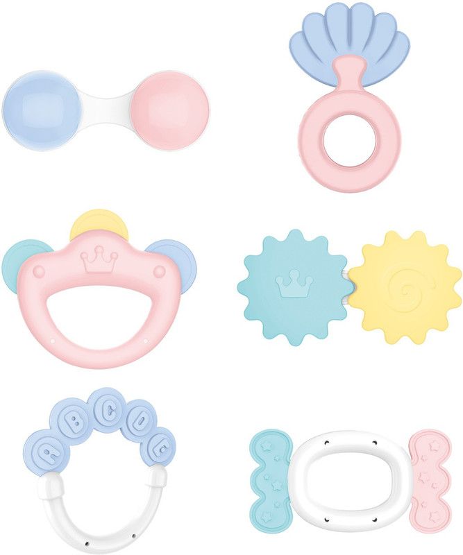 SYGA 6 Pcs Light Colored Different ShapesBaby Rattle Toys Rattle  (Multicolor)