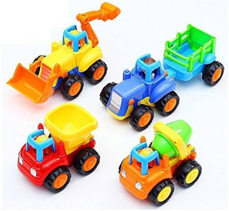 JainCollections Unbreakable Automobile Car Toy Set For Children Kids Toys Construction Team Set Of 4  (Multicolor, Pack of: 1)