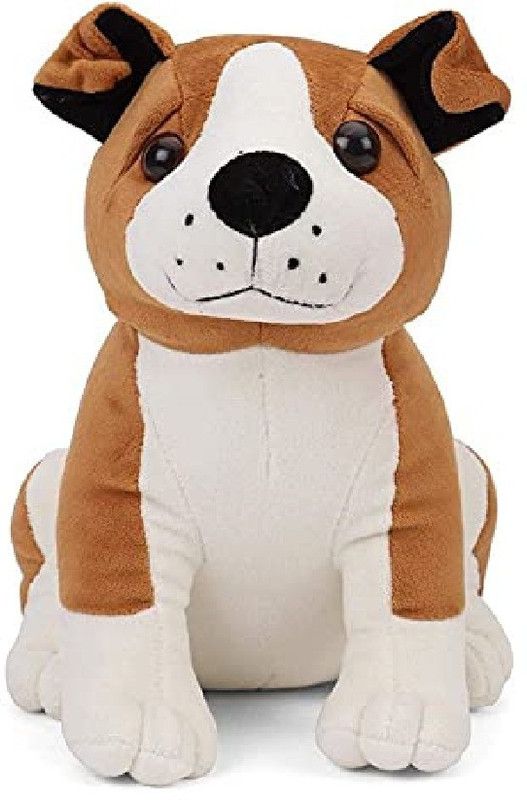 Liquortees Bull Dog Soft Toy Stuffed Animal Teddy Bear ( Brown ) - 28 cm  (Brown)