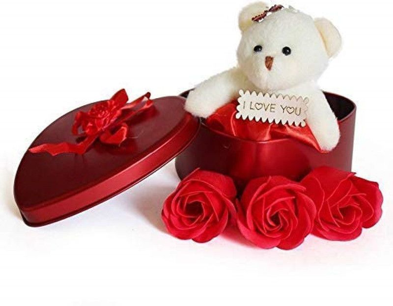Liquortees red Heart Box for Girls Girlfriend Valentines Gift i Love You dil Soft Toys - 5 cm  (Red)