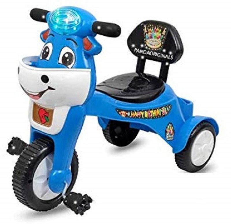 HK World HK Happy Birthday Baby Tricycle with Music and Lights [BLUE] A-1 Tricycle Tricycle  (Blue)