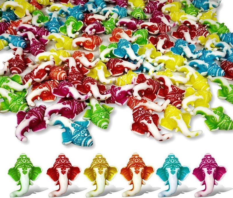 Airtick Pack of 300 gm (75 Pcs Approx) Multicolor Ganesh Head Pearl Bead Craft Material