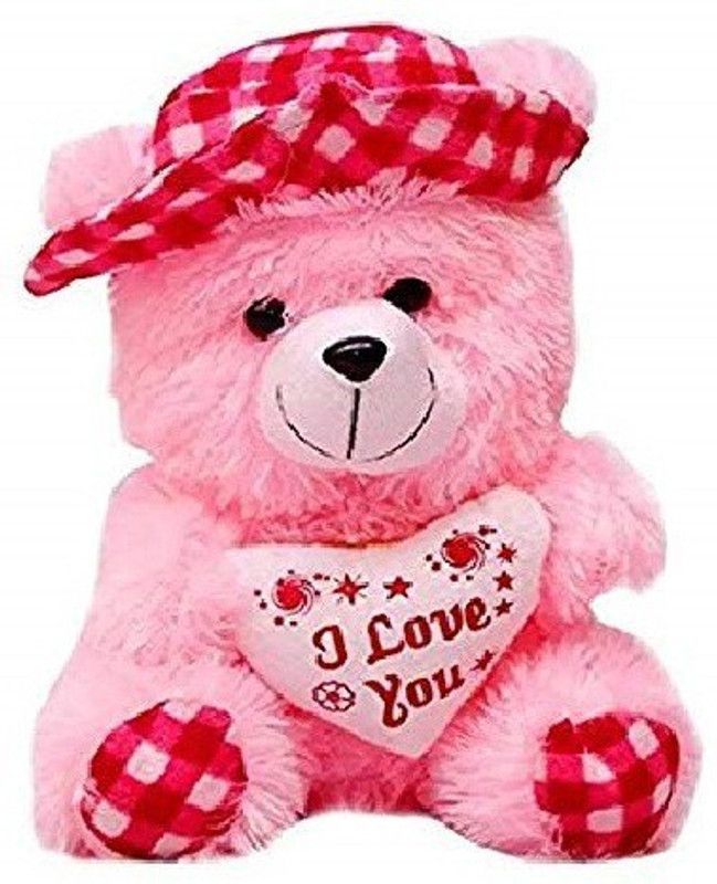 Agnolia cuddly soft Pink Check Cuddle Soft /Beautiful/Huggable (I Love You)Teddy Bear - 15 inch  (Pink)