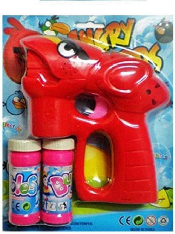 Fabofly Battery Operated Angry Bird Musical Bubble Gun For Kidzz. Guns & Darts  (Red)
