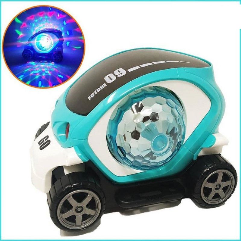 Toys World Musical Car Rotate 360° With Flashing Light & Music With Multicolor Lighting  (Multicolor)