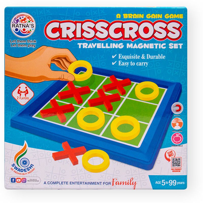 RATNA'S Crisscross Travelling Magnetic Set Party & Fun Games Board Game (1917) Party & Fun Games Board Game