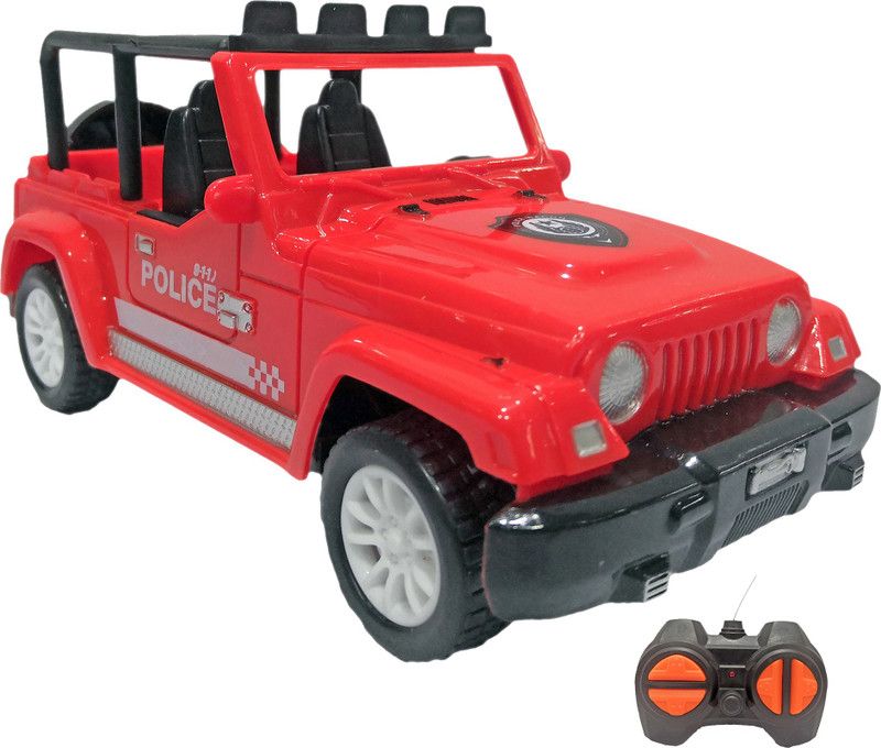 Miss & Chief 1:28 Mini Cross Country Jeep Racing Car with 4 Channel Remote Toy for Kids  (Red)