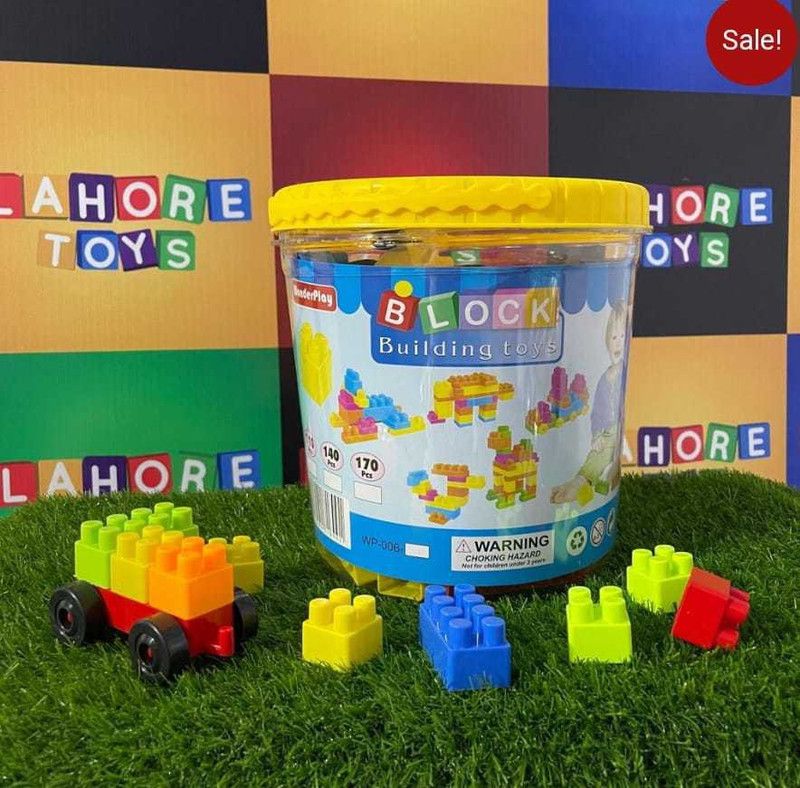 NEW FASHION FEVER BUCKET BLOCK MORE THAN 200 PSC OF DIFFRENT COLOUR AND SHAPES  (Multicolor)