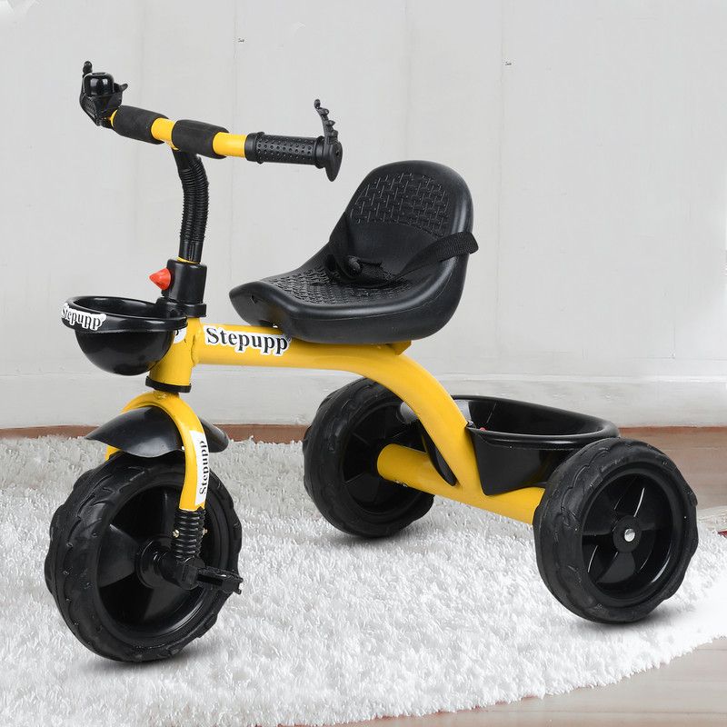 DUGGI MUGGI Sturdy tricycle with storage basket,Rubber Tyre,Comfort Seat with Seat Belt BST01 Tricycle for 1-5 Year Kids Tricycle  (Yellow)