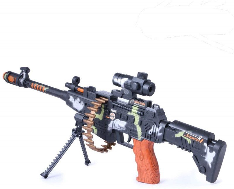 sheetal traders Musical Army Style Toy Gun for Kids with Music, Lights and Laser Light Guns & Darts  (Multicolor)