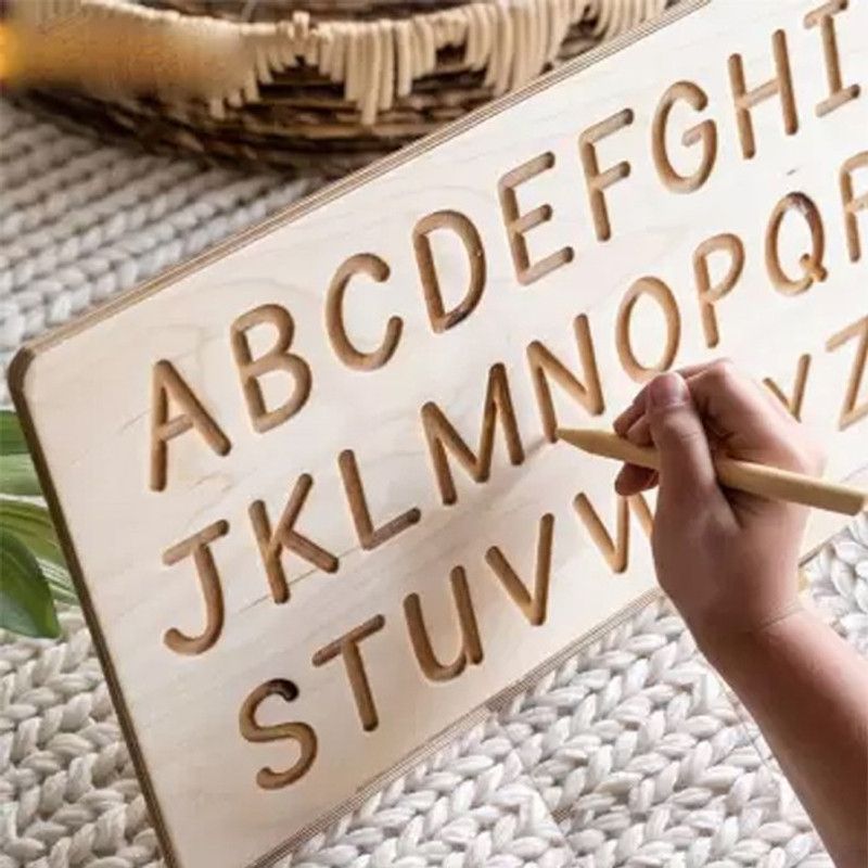 toiphy ABCD Tracing Educational Board for Kids  (Brown)