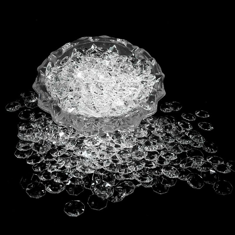 Utkarsh (Pack of 500 Pcs) 14mm White Diamond Stone Fake Gemstone Craft Decor Material