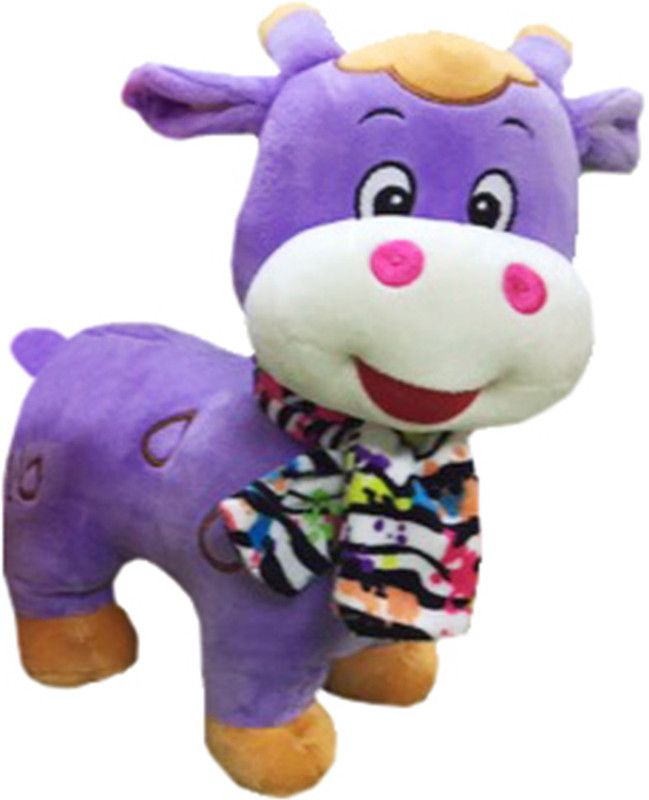 My Baby Excels Purple Cow Plush with Printed Scarf 25cm - 25 cm  (Purple)