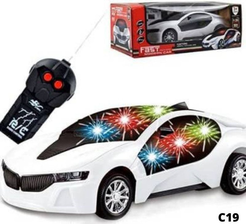 SNM97 Wireless Remote Control Fast Modern Car With 3D Light CAR_RC_SNM122  (White)